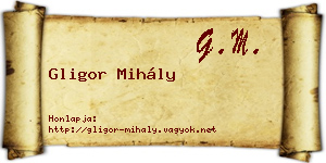 Gligor Mihály névjegykártya